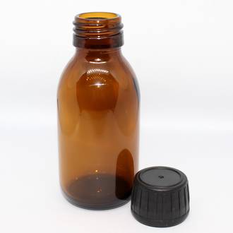 Amber glass bottle & black cap: 100ml